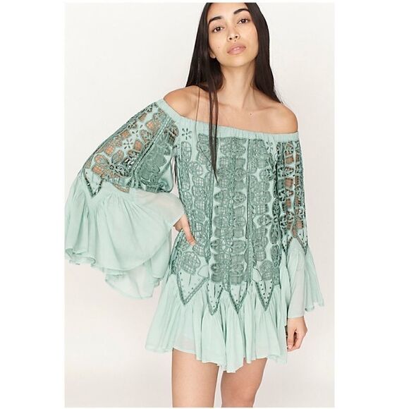 Free People Daisy Cutwork Mini Dress - Picture 1 of 8